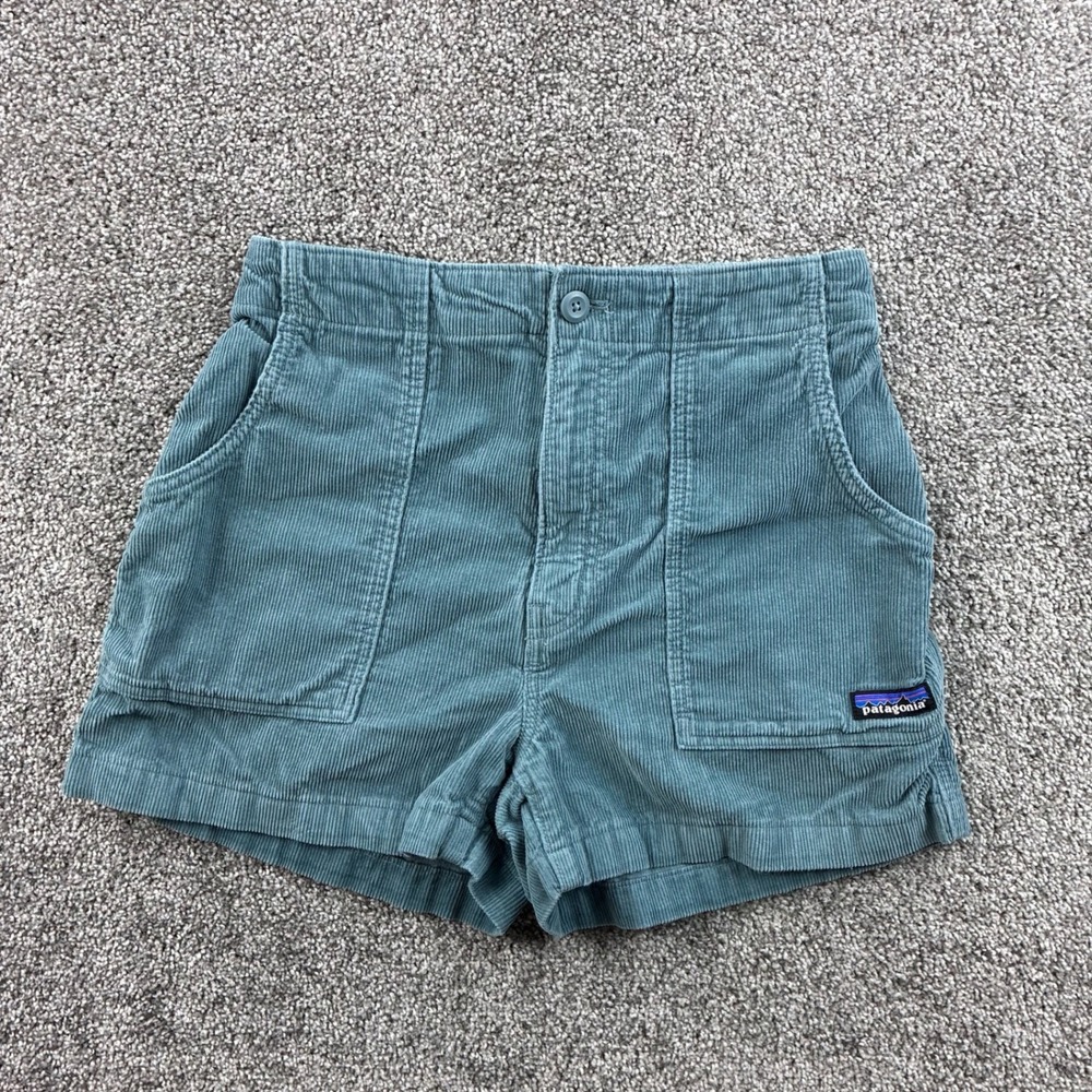 Patagonia Retro Cord Shorts Women's S Blue Green Cotton Corduroy Stand Up 57411
